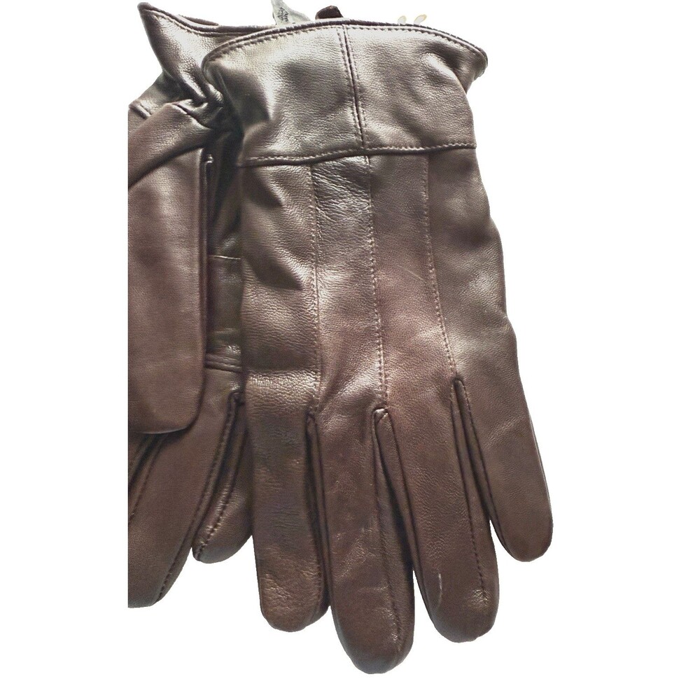 Mens Gloves Size XL XLarge Genuine Leather Soft Brown Wool Lined Driving Winter - Picture 2 of 4